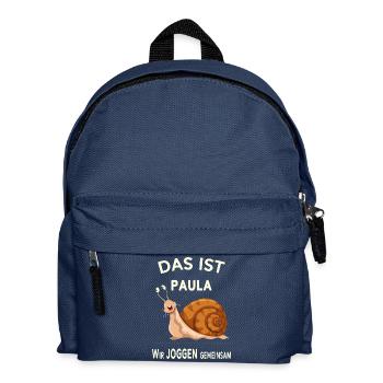 Gemeinsam joggen Lustige Sprüche Humor - Kinder Rucksack - Navy - Vorne