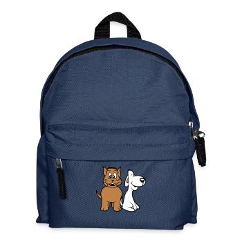 Dog Cat Two Friends Team Kitten 2 Duo Crew - Kids' Backpack - navy - Front