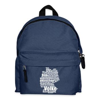 Dem deutschen Volke - weiß - Kinder Rucksack - Navy - Vorne