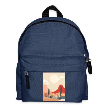 Desert in minimalist flat style - Kids' Backpack - navy - Front