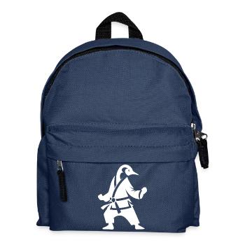 Pinguin Karate Kampfkunst Silhouette Minimalistisc - Kinder Rucksack - Navy - Vorne
