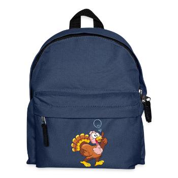 Lustiger Truthahn hat eine Idee - Kinder Rucksack - Navy - Vorne