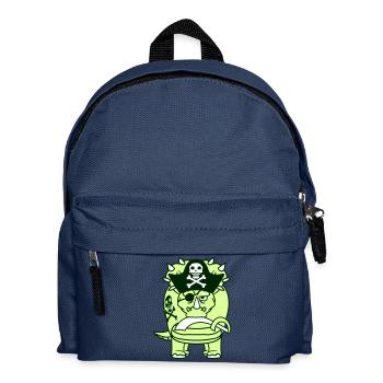 Triceratops Dinosaur Sabre Pirate Captain Dino - Kids' Backpack - navy - Front