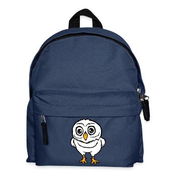 Eule Vogel Uhu Nachtvogel Schleiereule Kauz Comic - Kinder Rucksack - Navy - Vorne