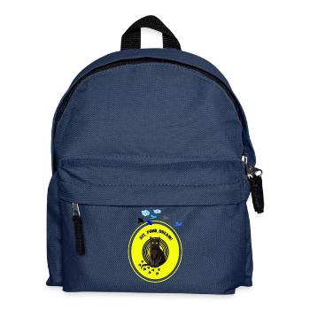 Verträumte schwarze Katze mit Cyber-Zitronen-Attitüde - Kinder Rucksack - Navy - Vorne