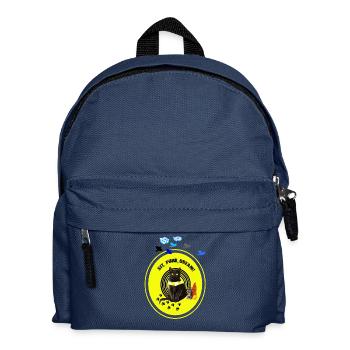 Verträumte schwarze Katze mit Cyber Lemon Bandana - Kinder Rucksack - Navy - Vorne
