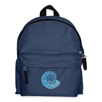 spiralförmige blaue Muschel - Kinder Rucksack - Navy - Vorne