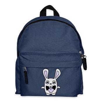 drawing cute rabbit stupid comic style cartoon fun - Kids' Backpack - navy - Front