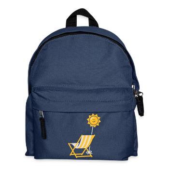 Liegestuhl - Sonne - chillen - Sommer - Urlaub -2C - Kinder Rucksack - Navy - Vorne