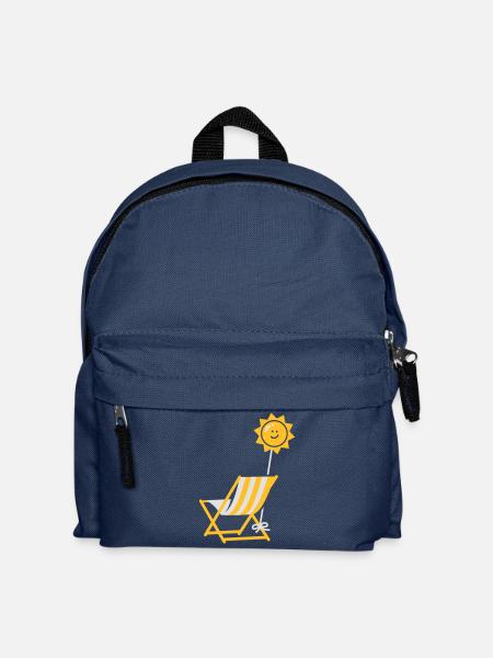 Liegestuhl - Sonne - chillen - Sommer - Urlaub -2C - Kinder Rucksack - Navy