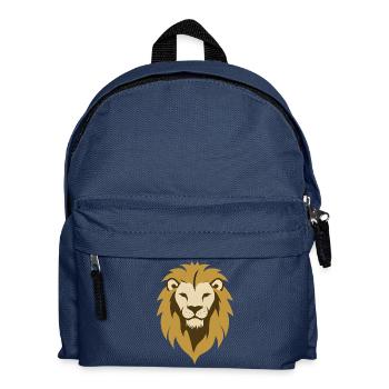 Löwensymbol, Löwenkopf, Savanne Wild Tier - Kinder Rucksack - Navy - Vorne
