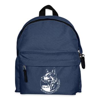 Australian Cattle Dog Portrait Hund Hunde Wilsigns - Kinder Rucksack - Navy - Vorne