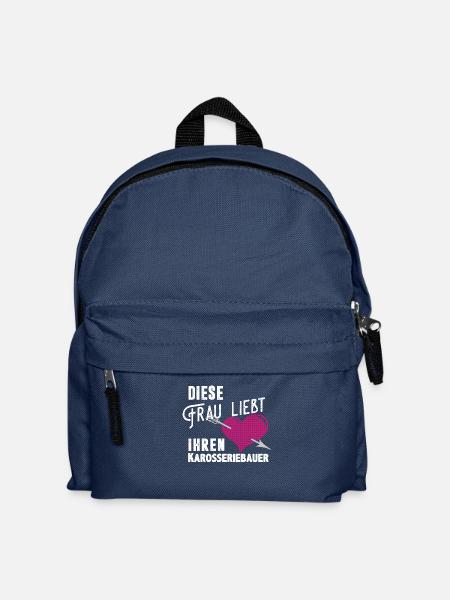 Diese Frau liebt ihren Karosseriebauer - Kinder Rucksack - Navy