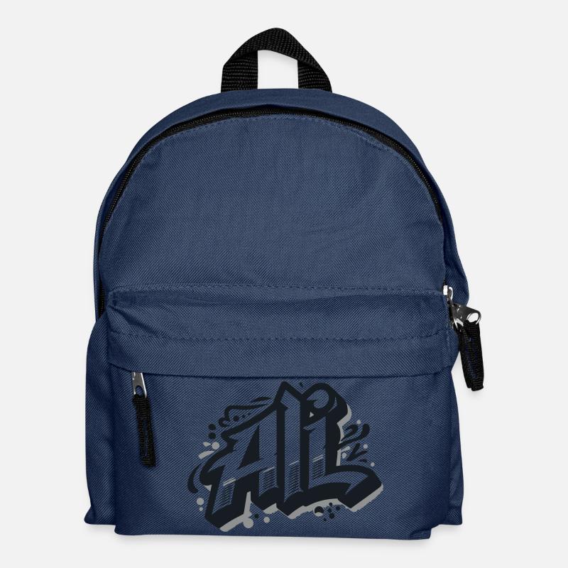 Ali Last name First name Graffiti - Kids' Backpack - navy