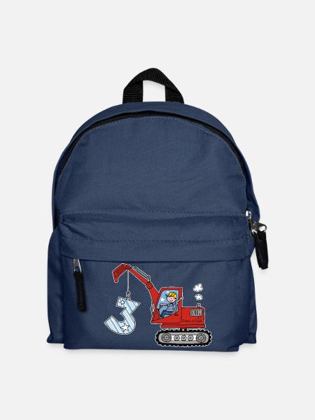 Bagger 3. Geburtstag - Kinder Rucksack - Navy