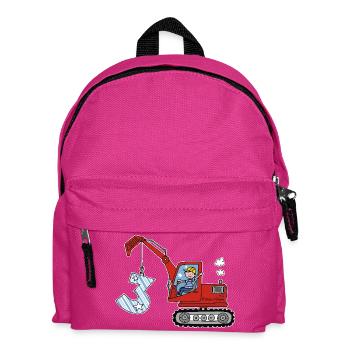 Excavator 3rd Birthday - Kids' Backpack - fuchsia - Front