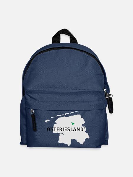 Ostfriesland Logo Karte - Kinder Rucksack - Navy