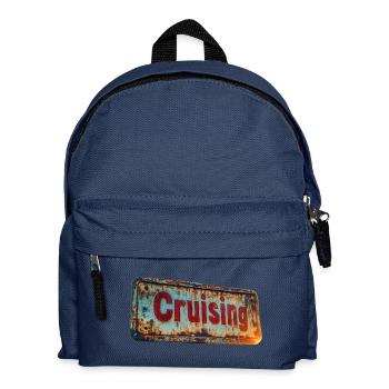 Cruising-Schild im rostigen Vintage-Look - Kinder Rucksack - Navy - Vorne