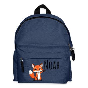 Fuchs - Mein Name ist Noah - Süßes Waldtier - Kinder Rucksack - Navy - Vorne