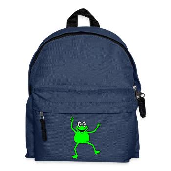 Happy Frog Peace Victory Hand Signal Cool - Kids' Backpack - navy - Front