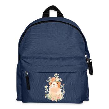 Cochon d’Inde avec des fleurs - Sac à dos Enfant - bleu marine - Devant
