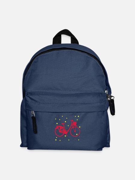 Altes Fahrrad mit Punkten - Kinder Rucksack - Navy