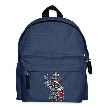 SKATER BARBER - Cartoon Figure Comic Shirt Motif - Kids' Backpack - navy - Front