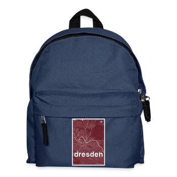 Dresden Hipster Stadt Karte rot - Kinder Rucksack - Navy - Vorne
