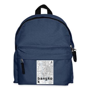 Bangkok hipster city map black white - Kids' Backpack - navy - Front