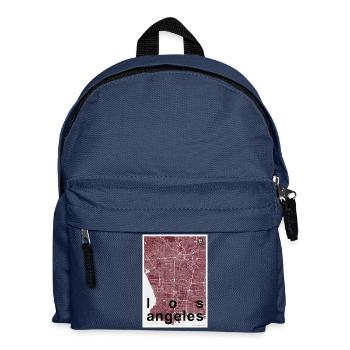 Los Angeles Hipster Stadt Karte rot - Kinder Rucksack - Navy - Vorne