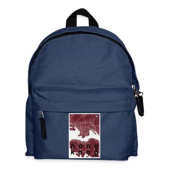 Hong Kong hipster city map red - Kids' Backpack - navy - Front