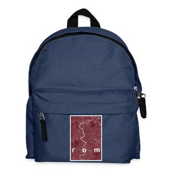 Rom Hipster Stadt Karte rot - Kinder Rucksack - Navy - Vorne