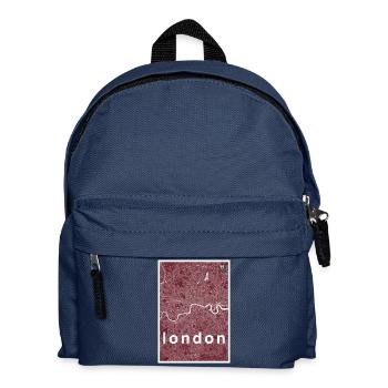 London Hipster Stadt Karte rot - Kinder Rucksack - Navy - Vorne