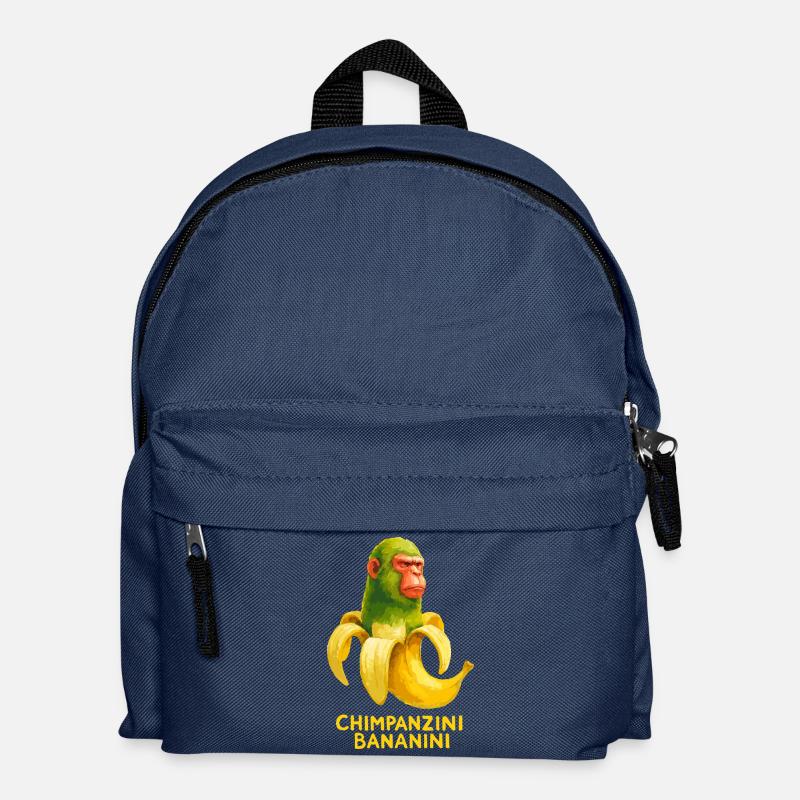 Meme Brain Rot Chimpanzini Banani Italian Brainrot - Kinder Rucksack - Navy
