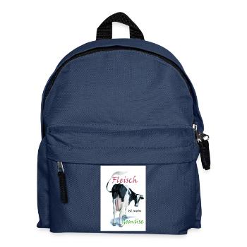 Fleisch ist mein Gemüse - Kuh - Kinder Rucksack - Navy - Vorne