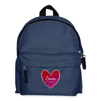 Lehrerin mit großem Herz - Kinder Rucksack - Navy - Vorne