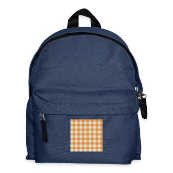 Retro 70's Buffalo Plaid Muster in Türkis - Kinder Rucksack - Navy - Vorne