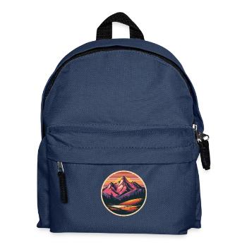 Rétro montagnes paysage - Sac à dos Enfant - bleu marine - Devant