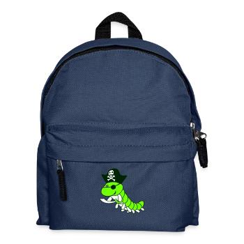 Caterpillar Sabre Pirate Captain Hat Funny Cute Comic - Kids' Backpack - navy - Front