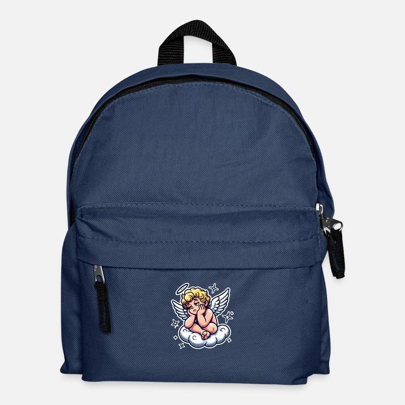 Funny Cherub on Cloud Pop Art Design - Kids' Backpack - navy