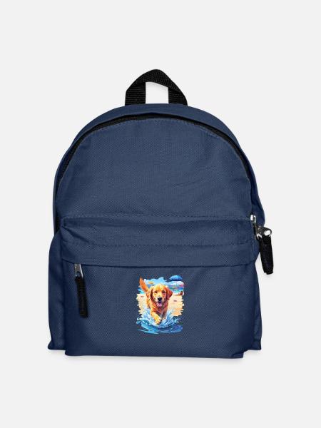 Dog on the beach - Kids' Backpack - navy
