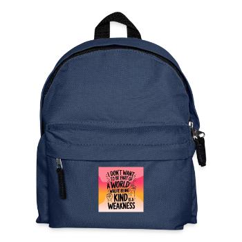 Being kind is no weakness - Kids' Backpack - navy - Front