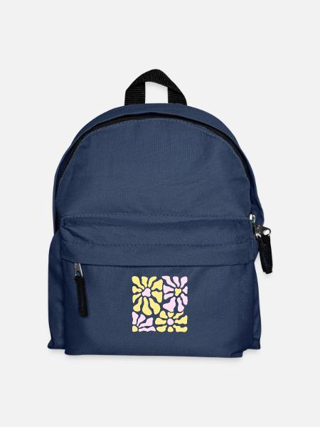 Pastel Flower Power - Kinder Rucksack - Navy