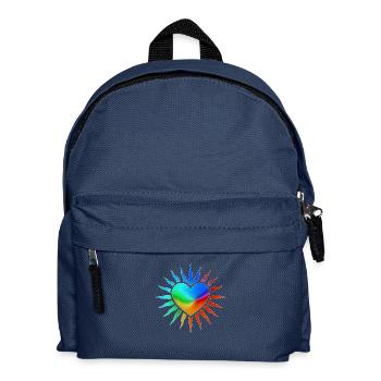 Regenbogenherz mit Sonnenstrahlen - Kinder Rucksack - Navy - Vorne