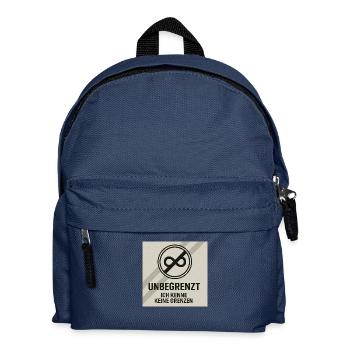 Unbegrenzt Strich Ich kenne keine Grenzen - Kinder Rucksack - Navy - Vorne