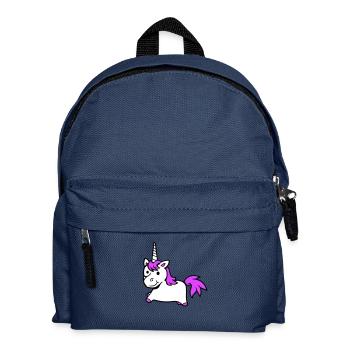 Licorne rose mignon mignon sympathique cheval de dessin animé - Sac à dos Enfant - bleu marine - Devant