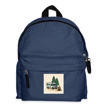 Camping Wohnmobil Tannen - Kinder Rucksack - Navy - Vorne