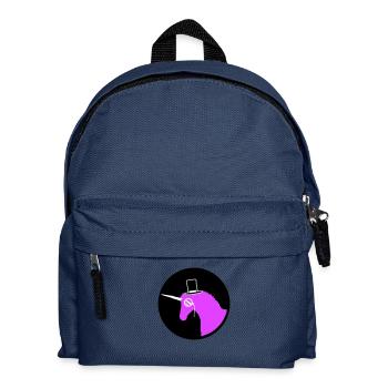 Einhorn Sir Gentleman Mr. reich Monokel Zylinder - Kinder Rucksack - Navy - Vorne