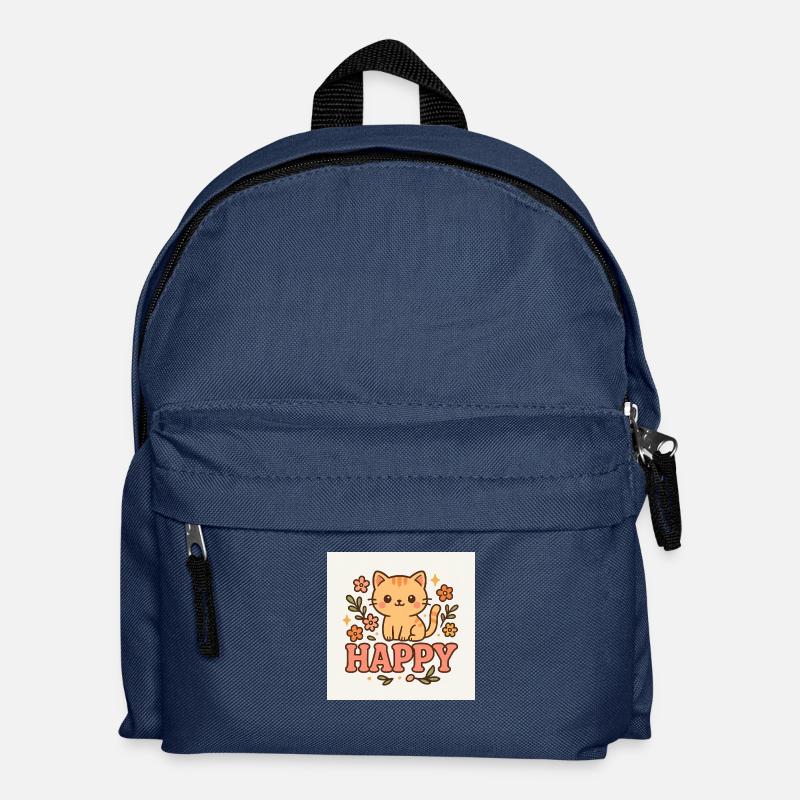 Chat heureux - Sac à dos Enfant - bleu marine