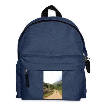 Mountain Mountains Mountain Landscape Poster - Kids' Backpack - navy - Front